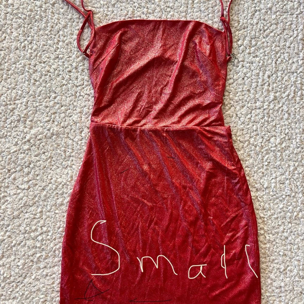 Elegant Red Spaghetti Strap Dress